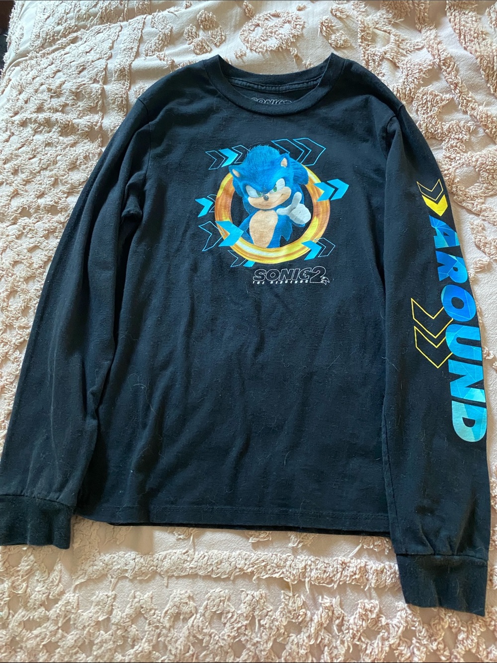 Sonic The Hedgehog Black Long-Sleeve Graphic Tee for Kids